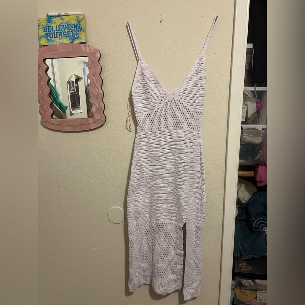 Elegant White Crochet Dress